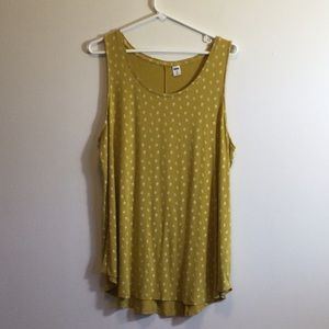Old Navy Luxe Yellow Gold Floral Tank Top, size XL